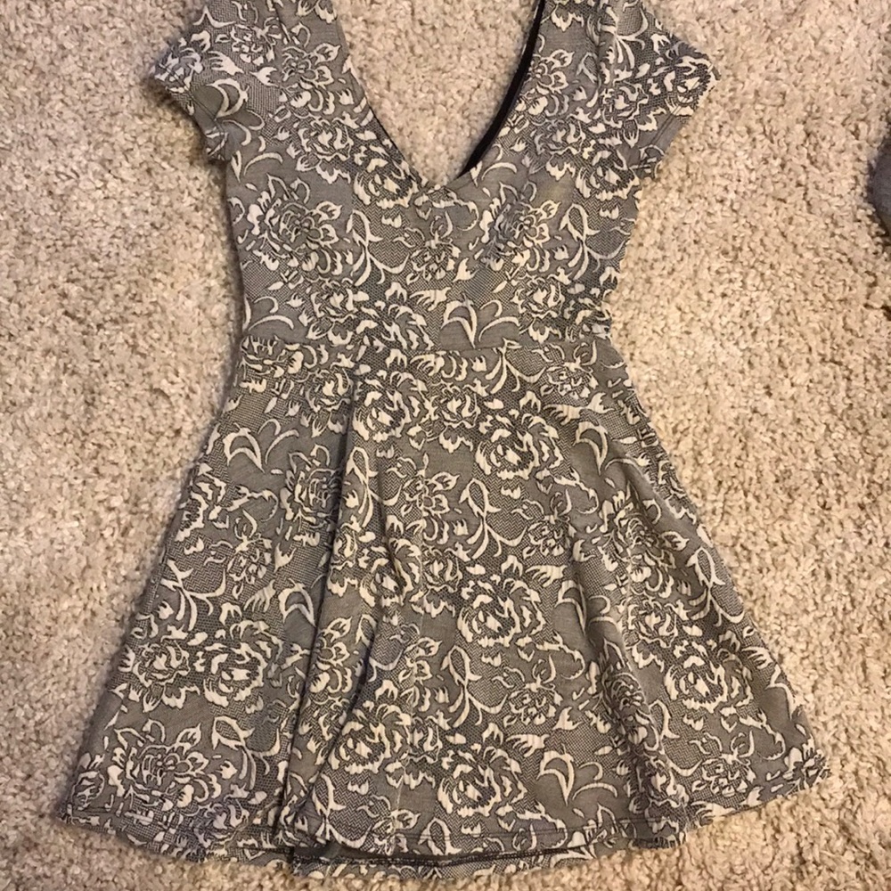 Black and white floral dress